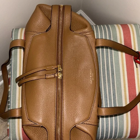 Tory Burch Large Perry Satchel in Moose Brown Leather - Picture 9 of 14